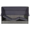 Lit de jardin avec auvent Gris 205x62 cm Résine tressée 537433537433