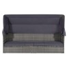 Lit de jardin avec auvent Gris 205x62 cm Résine tressée 537433537433