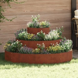 Cache-pot de jardin Marron 120 x 120 x 20 cm Acier patiné 537443537443