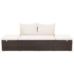Lit de jardin Marron 195x60 cm Résine tressée 537445537445