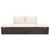 Lit de jardin Marron 195x60 cm Résine tressée 537445537445