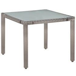 Ensemble à manger d'extérieur 5pcs coussins résine tressée gris 537455537455