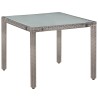 Ensemble à manger d'extérieur 5pcs coussins résine tressée gris 537455537455