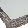 Ensemble à manger d'extérieur 5pcs coussins résine tressée gris 537455537455