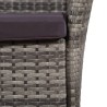 Ensemble à manger d'extérieur 5pcs coussins résine tressée gris 537455537455