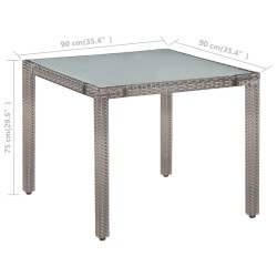 Ensemble à manger d'extérieur 5pcs coussins résine tressée gris 537455537455