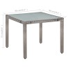 Ensemble à manger d'extérieur 5pcs coussins résine tressée gris 537455537455