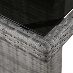 Table de jardin 240x90x74 cm Résine tressée et verre 537456537456
