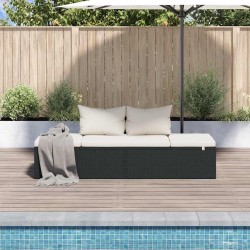 Lit de jardin Noir 195x60 cm Résine tressée 537458537458