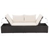 Lit de jardin Noir 195x60 cm Résine tressée 537458537458