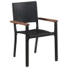 Ensemble à manger d'extérieur 7pcs Résine tressée acacia Noir 537460537460