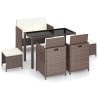 Ensemble à manger d'extérieur avec coussins 6pcs Résine tressée 537465537465