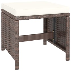 Ensemble à manger d'extérieur avec coussins 6pcs Résine tressée 537465537465