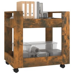 Chariot de bureau Chêne fumé 60x45x60 cm Bois d'ingénierie 537480537480