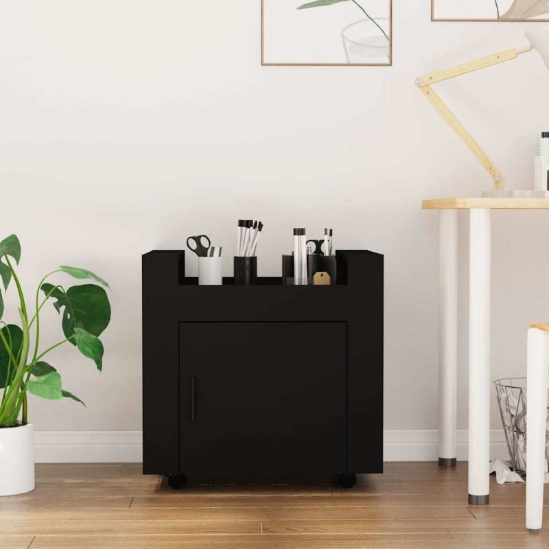 Chariot de bureau Noir 60x45x60 cm Bois d'ingénierie 537482537482