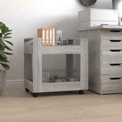 Chariot de bureau Sonoma gris 60x45x60 cm Bois d'ingénierie 537484537484