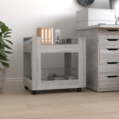 Chariot de bureau Sonoma gris 60x45x60 cm Bois d'ingénierie 537484537484