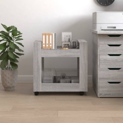 Chariot de bureau Sonoma gris 60x45x60 cm Bois d'ingénierie 537484537484