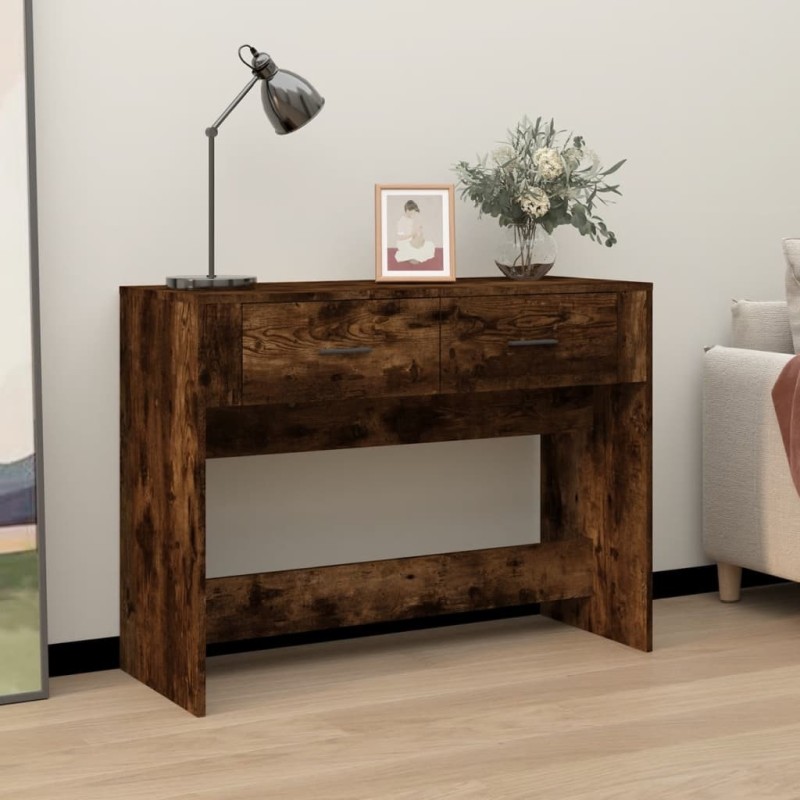 Table console Chêne fumé 100x39x75 cm Bois d'ingénierie 537487537487