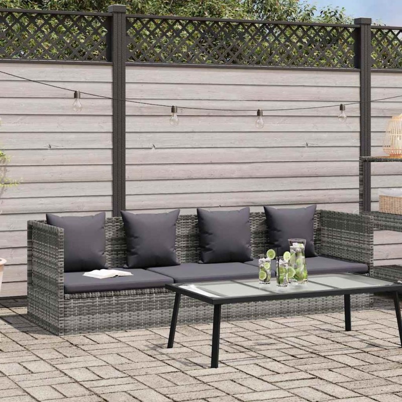 Lit de jardin Gris 200x60 cm Résine tressée 537501537501