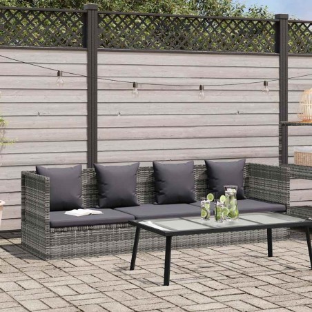 Lit de jardin Gris 200x60 cm Résine tressée 537501537501