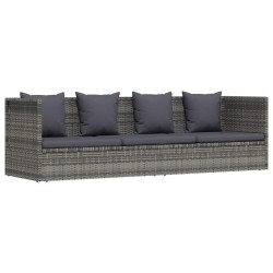 Lit de jardin Gris 200x60 cm Résine tressée 537501537501