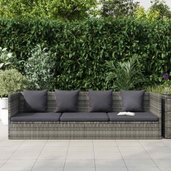Lit de jardin Gris 200x60 cm Résine tressée 537501537501