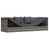 Lit de jardin Gris 200x60 cm Résine tressée 537501537501