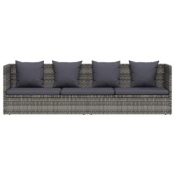 Lit de jardin Gris 200x60 cm Résine tressée 537501537501