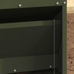 Nourrisseur à pédale pour poules Vert olive 33 x 42 x 40 cm 537509537509