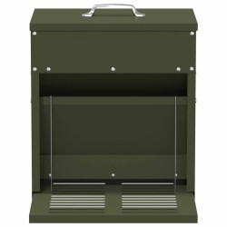 Nourrisseur à pédale pour poules Vert olive 33 x 42 x 40 cm 537509537509