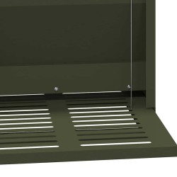 Nourrisseur à pédale pour poules Vert olive 33 x 42 x 40 cm 537509537509