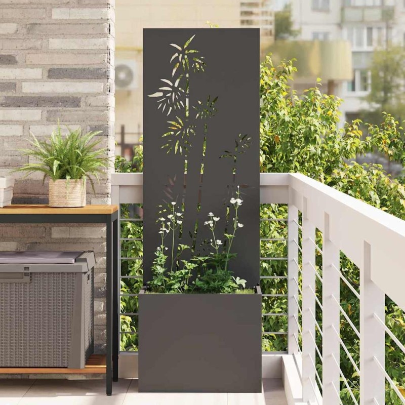 Écran de confidentialité de jardin Floral Noir 50 x 150 cm 537512537512