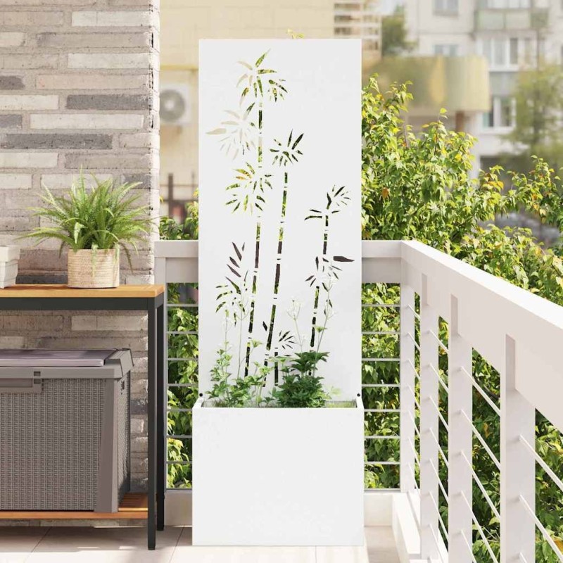 Écran de confidentialité de jardin Floral Blanc 50 x 150 cm 537513537513