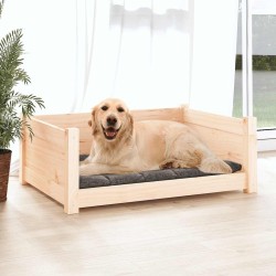 Lit pour chien 75,5x55,5x28 cm Bois massif de pin 537516537516