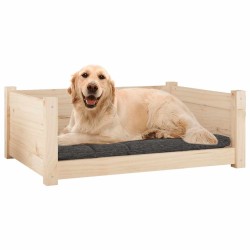 Lit pour chien 75,5x55,5x28 cm Bois massif de pin 537516537516