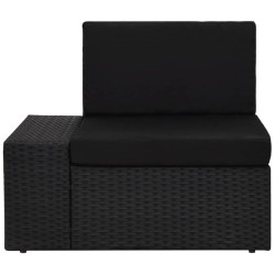Canapé d'angle sectionnel accoudoir droit Résine tressée Noir 537520537520