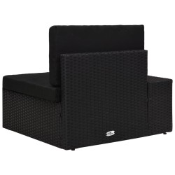 Canapé d'angle sectionnel accoudoir droit Résine tressée Noir 537520537520