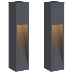 Lumière de Chemin LED Solaire 2 pcs Anthracite 537524537524
