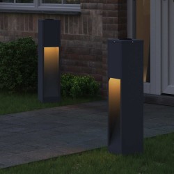 Lumière de Chemin LED Solaire 2 pcs Anthracite 537524537524