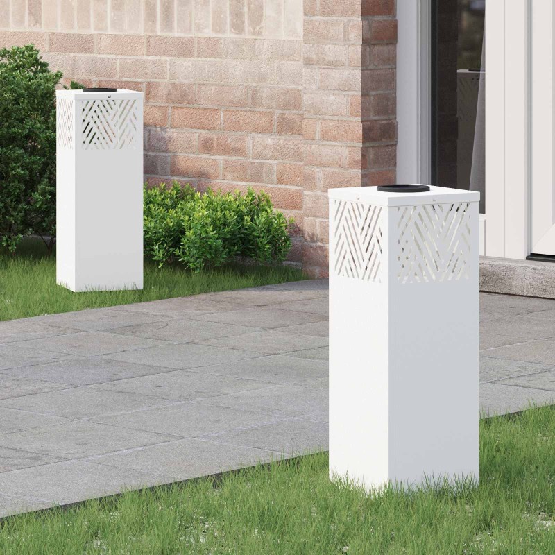 Lumière de chemin LED solaire 2 pcs Blanc Acier laminé à froid 537526537526