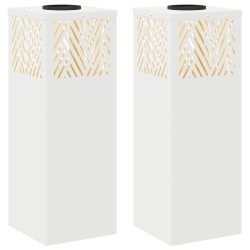 Lumière de chemin LED solaire 2 pcs Blanc Acier laminé à froid 537526537526