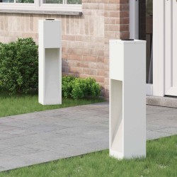 Lumière de Chemin LED Solaire 2 pcs Blanc Acier laminé à froid 537537537537
