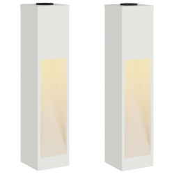 Lumière de Chemin LED Solaire 2 pcs Blanc Acier laminé à froid 537537537537