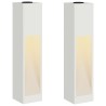 Lumière de Chemin LED Solaire 2 pcs Blanc Acier laminé à froid 537537537537