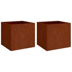 Jardinières 2 pcs 42x40x39 cm acier corten 537548537548
