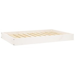 Lit pour chien Blanc 91,5x64x9 cm Bois de pin solide 537565537565