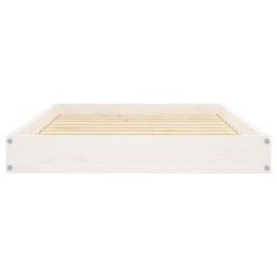 Lit pour chien Blanc 91,5x64x9 cm Bois de pin solide 537565537565