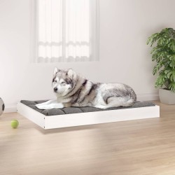 Lit pour chien Blanc 101,5x74x9 cm Bois de pin solide 537567537567