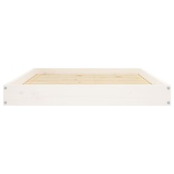 Lit pour chien Blanc 101,5x74x9 cm Bois de pin solide 537567537567